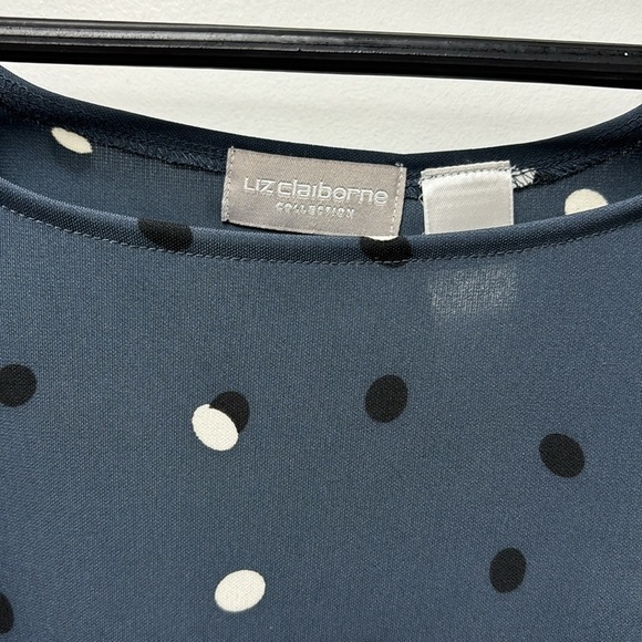 Liz Claiborne Womens Polka Dot Set sleeveless shirt size L - Picture 4 of 14